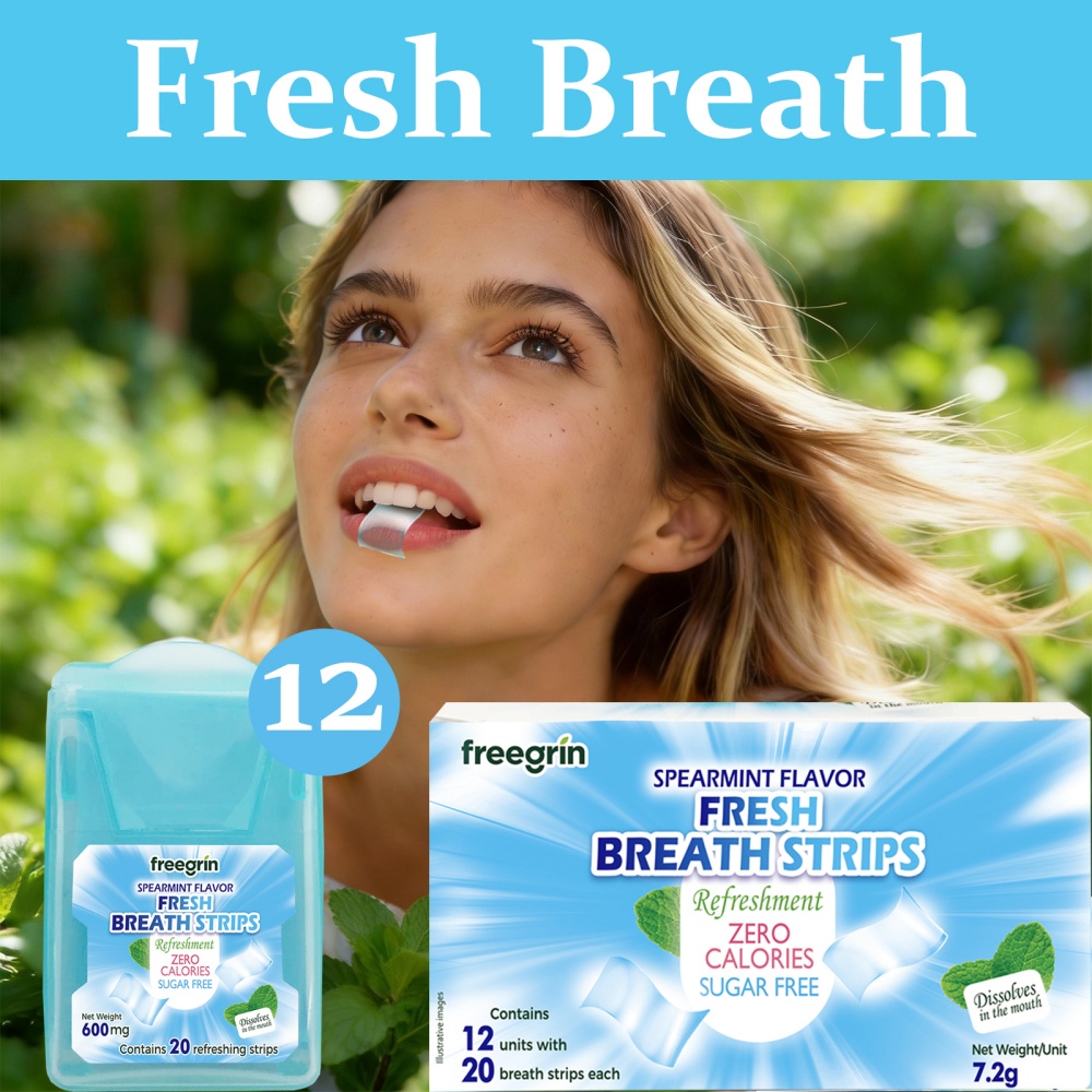 Teeth Whitening Street - FREEGRIN Strip Penyegar Napas Rasa Spearmint,