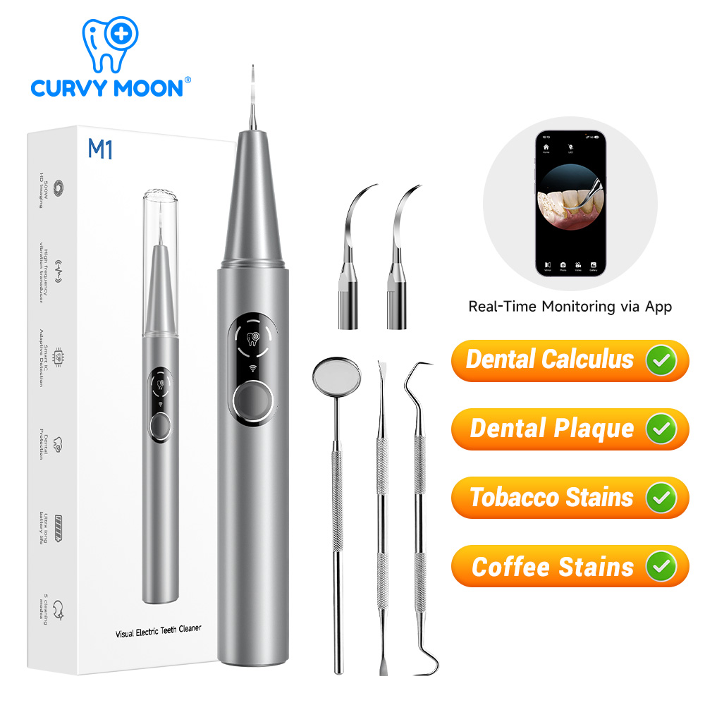 Teeth Whitening Professional - CURVY MOON Pembersih Gigi Ultrasonik Elektrik