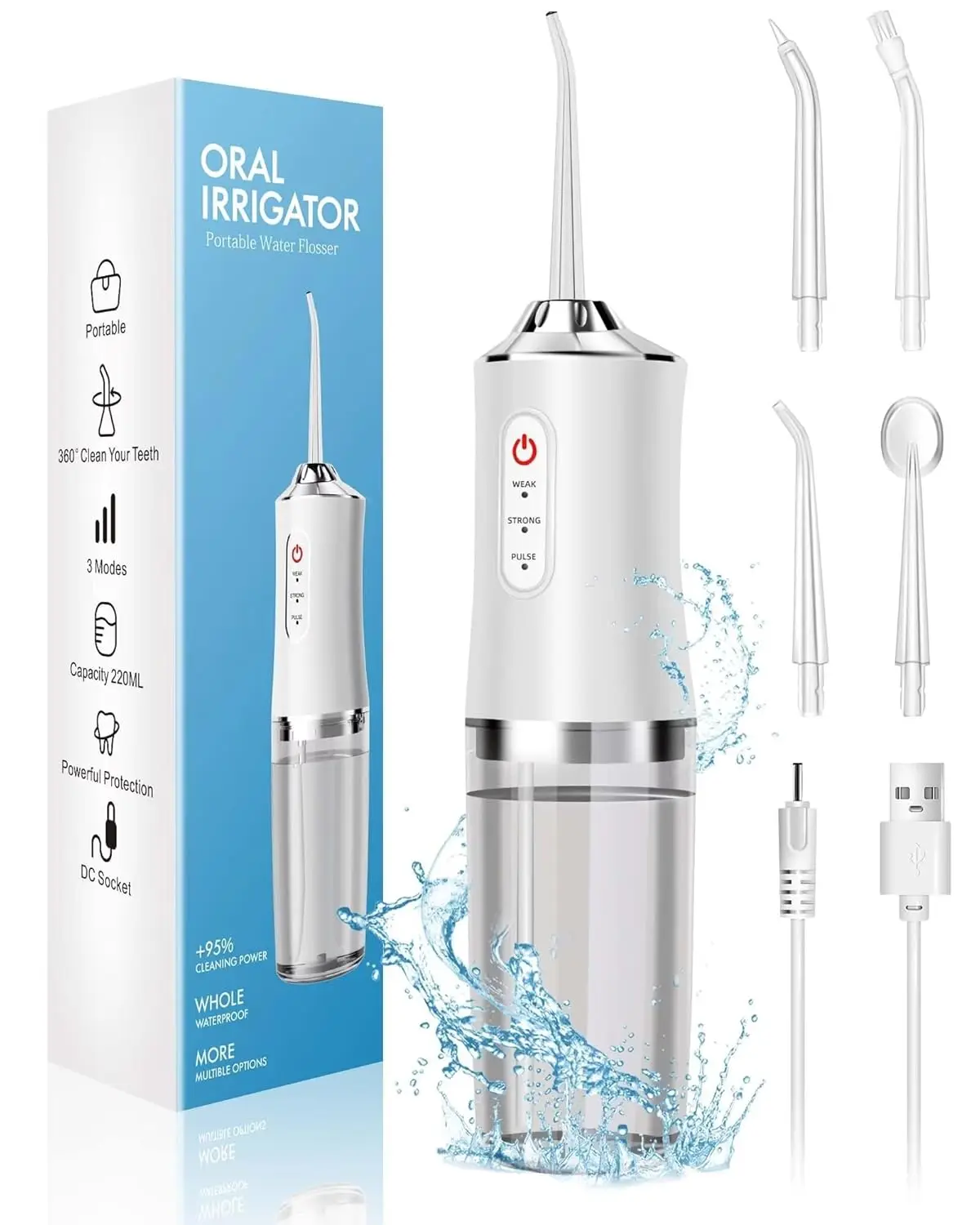 Teeth Whitening Tips - Irigator Oral Flosser air portabel, pembersih