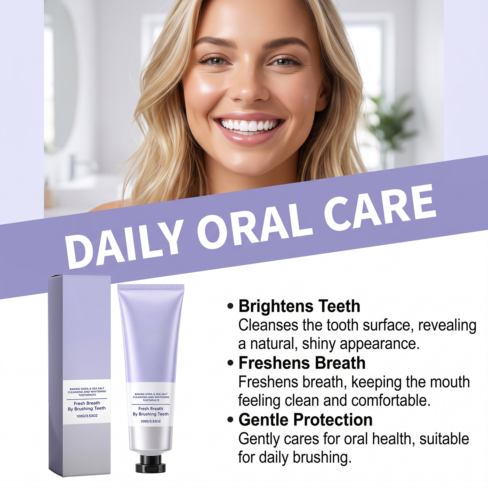 Pasta Gigi Pemutih Garam Laut  - Teeth Whitening With Baking Soda ulasan dan harga