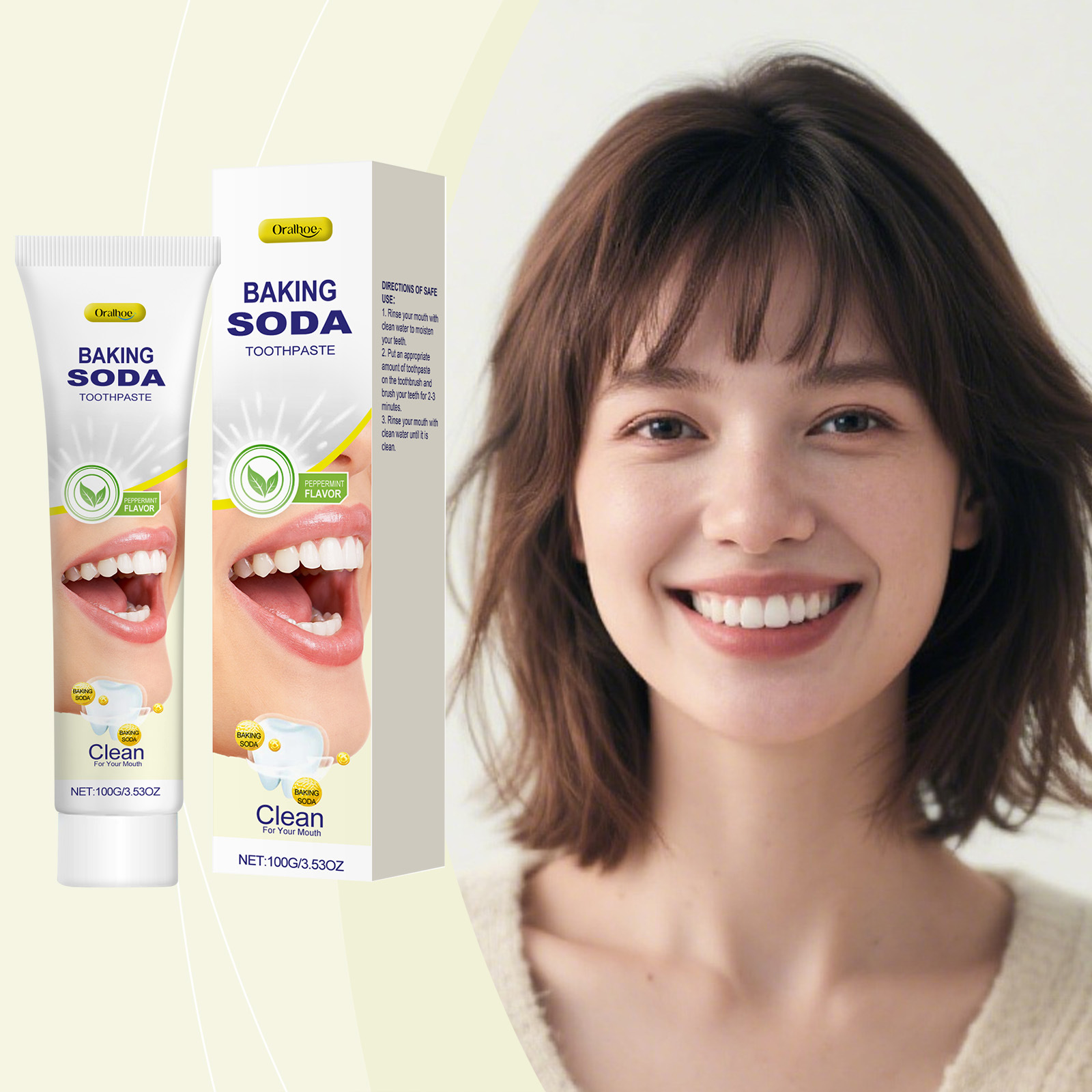 100g Pasta Gigi Pemutih Oralho - Teeth Whitening With Baking Soda ulasan dan harga